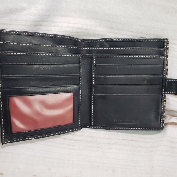 Douney & Bourke Signature 1975 Canvas Leather Trim Wallet Black Tan Vintage - Picture 11 of 16